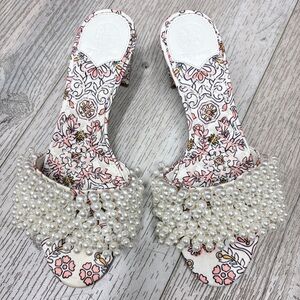 Tory Burch Floral Pearl Sandals